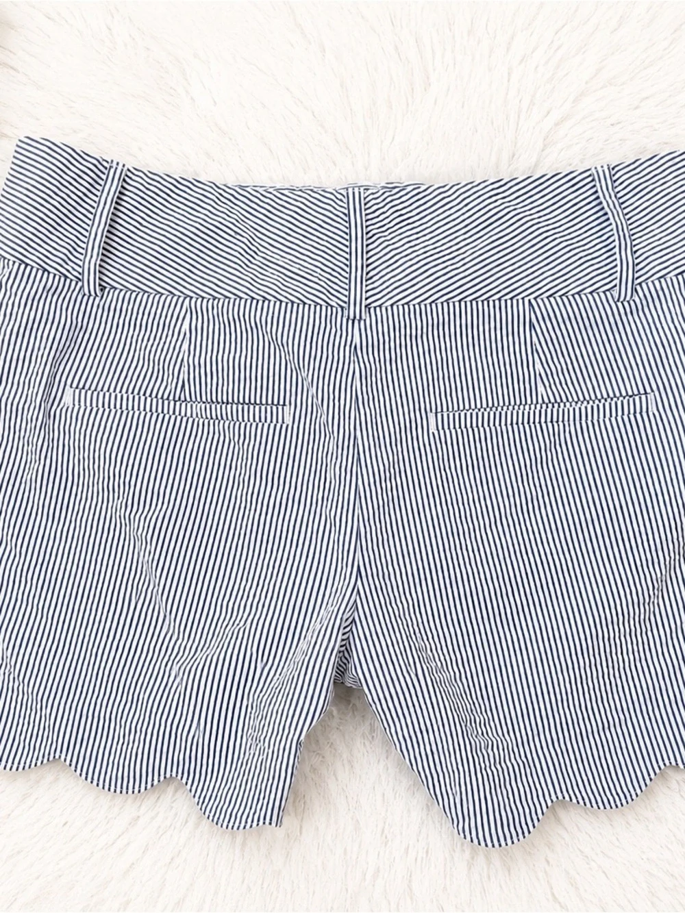 Ann Taylor Blue & White Pinstripe Shorts
